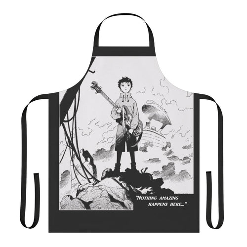 "FLCL" anime-themed cooking apron with a quirky, retro design