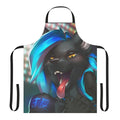 Anime-style apron featuring a blue-tongued furry character
