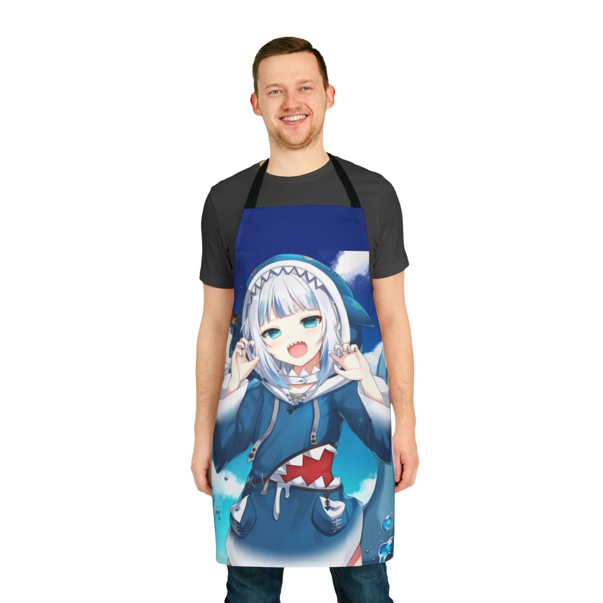 Gawr Gura Hololive-themed apron featuring the popular virtual YouTuber character