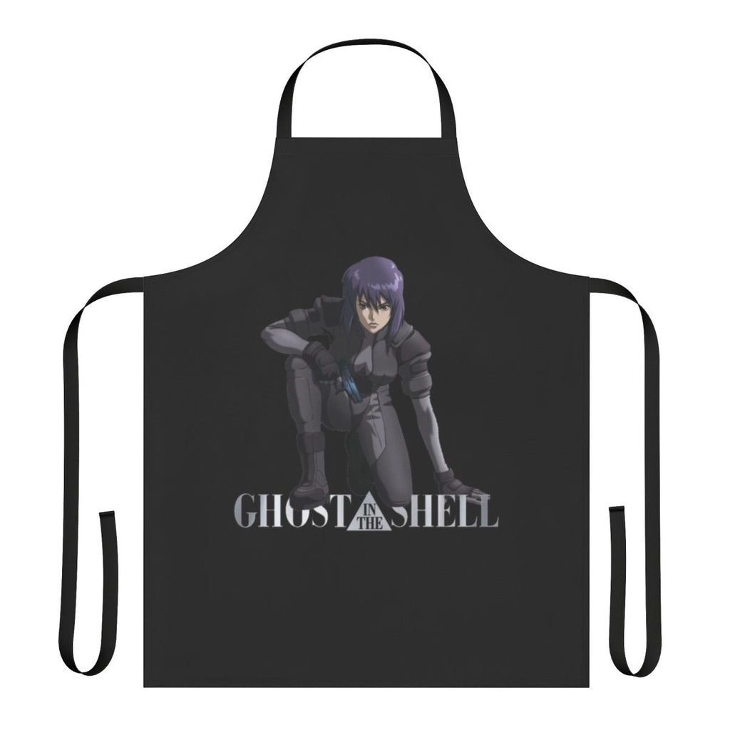 Ghost in the Shell inspired apron featuring a cyberpunk anime design