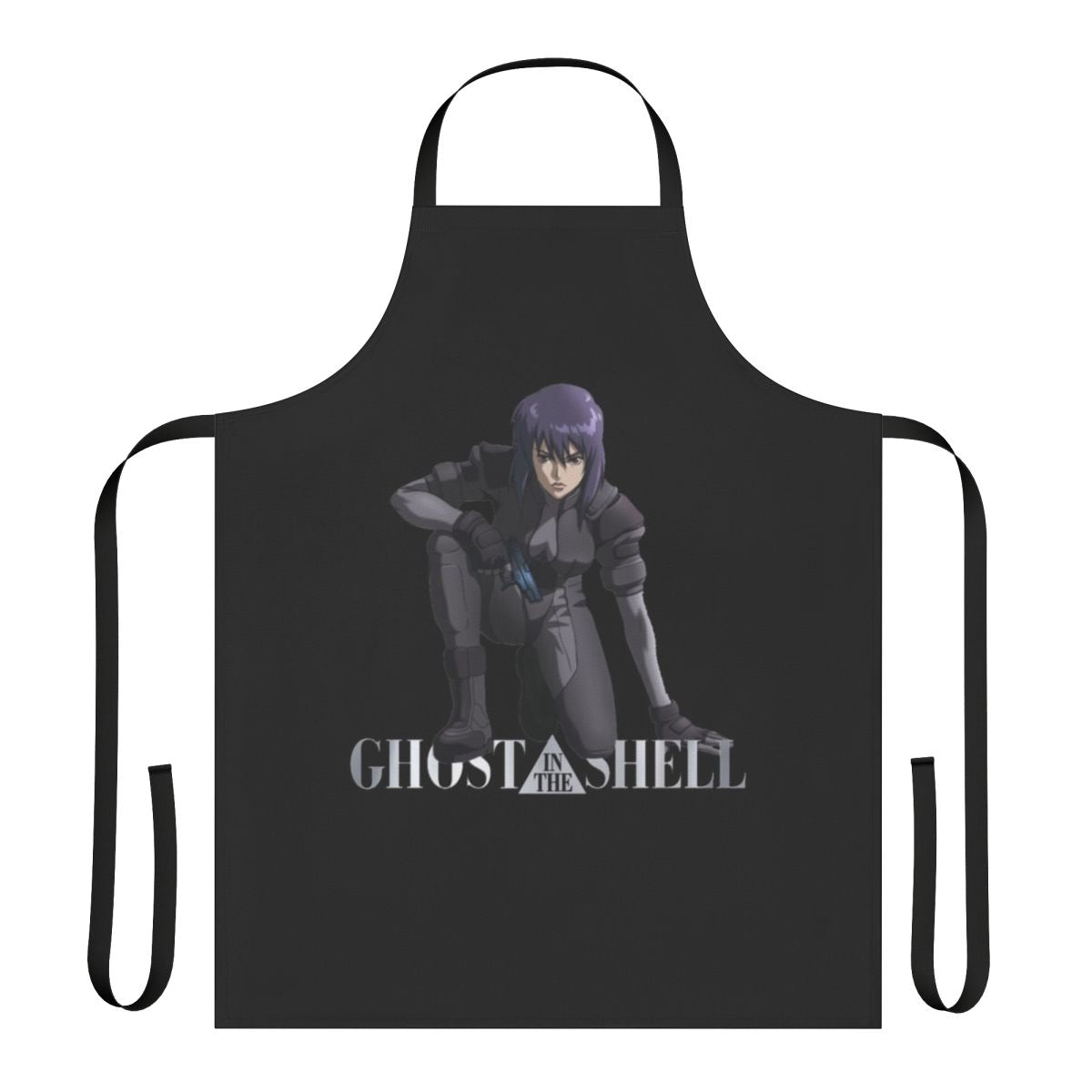 Ghost in the Shell inspired apron featuring a cyberpunk anime design
