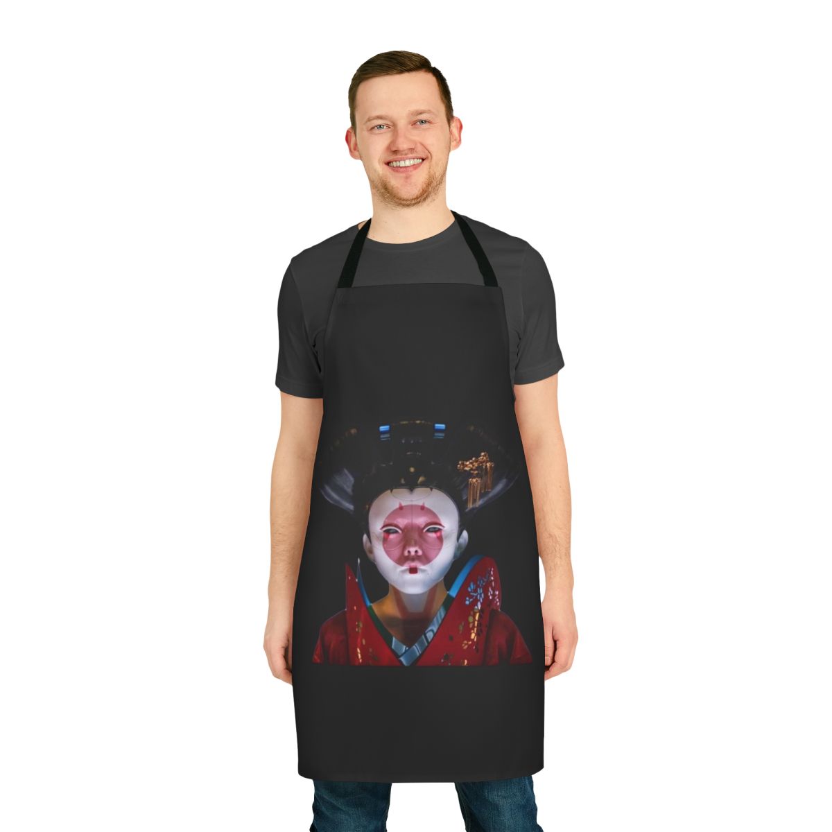 Anime-inspired Ghost in the Shell-themed kitchen apron