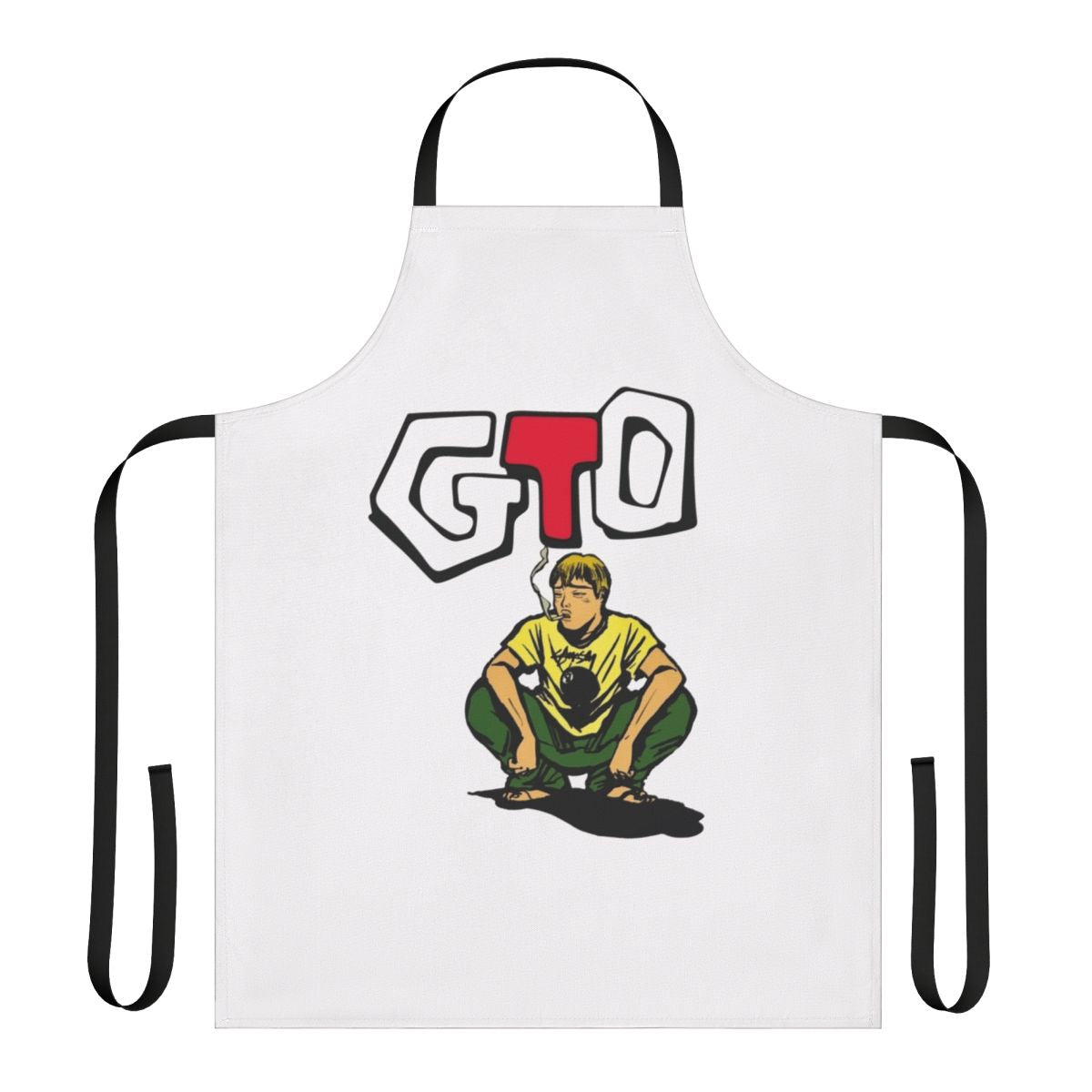 Illustrated apron featuring the iconic character Eikichi Onizuka from the manga/anime series Great Teacher Onizuka (GTO)