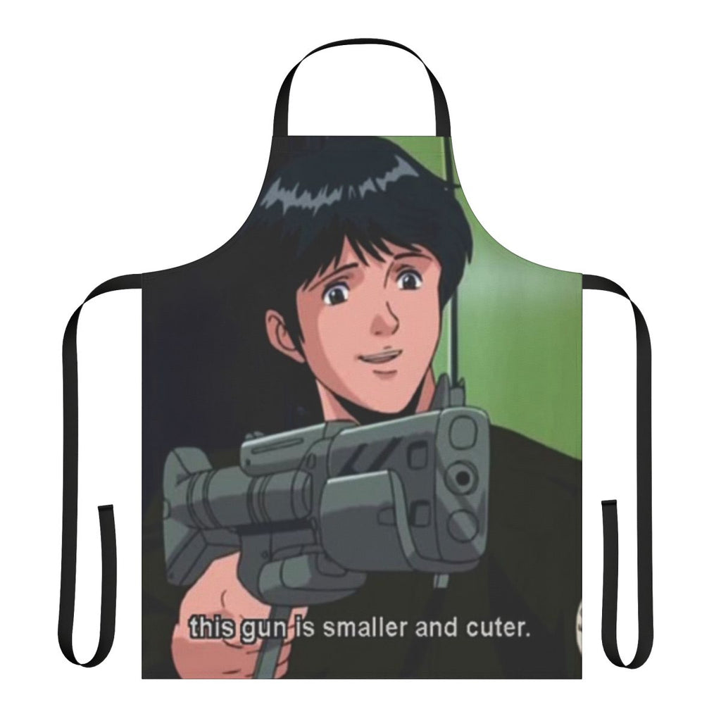 Anime-themed 'gun' design apron featuring characters from Legend of the Galactic Heroes