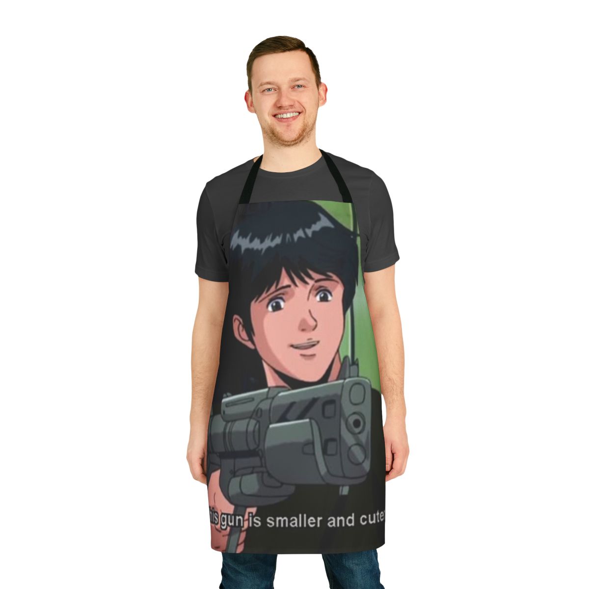 Anime-themed 'gun' design apron featuring characters from Legend of the Galactic Heroes