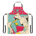 Gundam-themed apron with iconic mecha designs