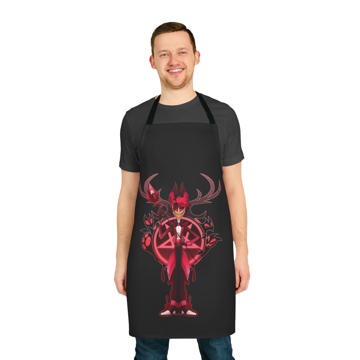 Hazbin Hotel Alastor Character Apron with Adjustable Straps and Pockets