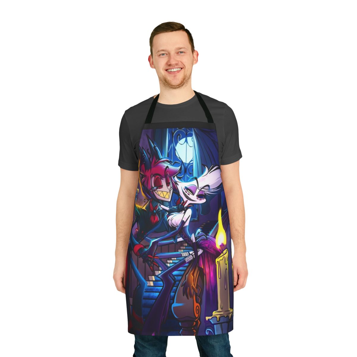 Hazbin Hotel Alastor-themed apron featuring the character design