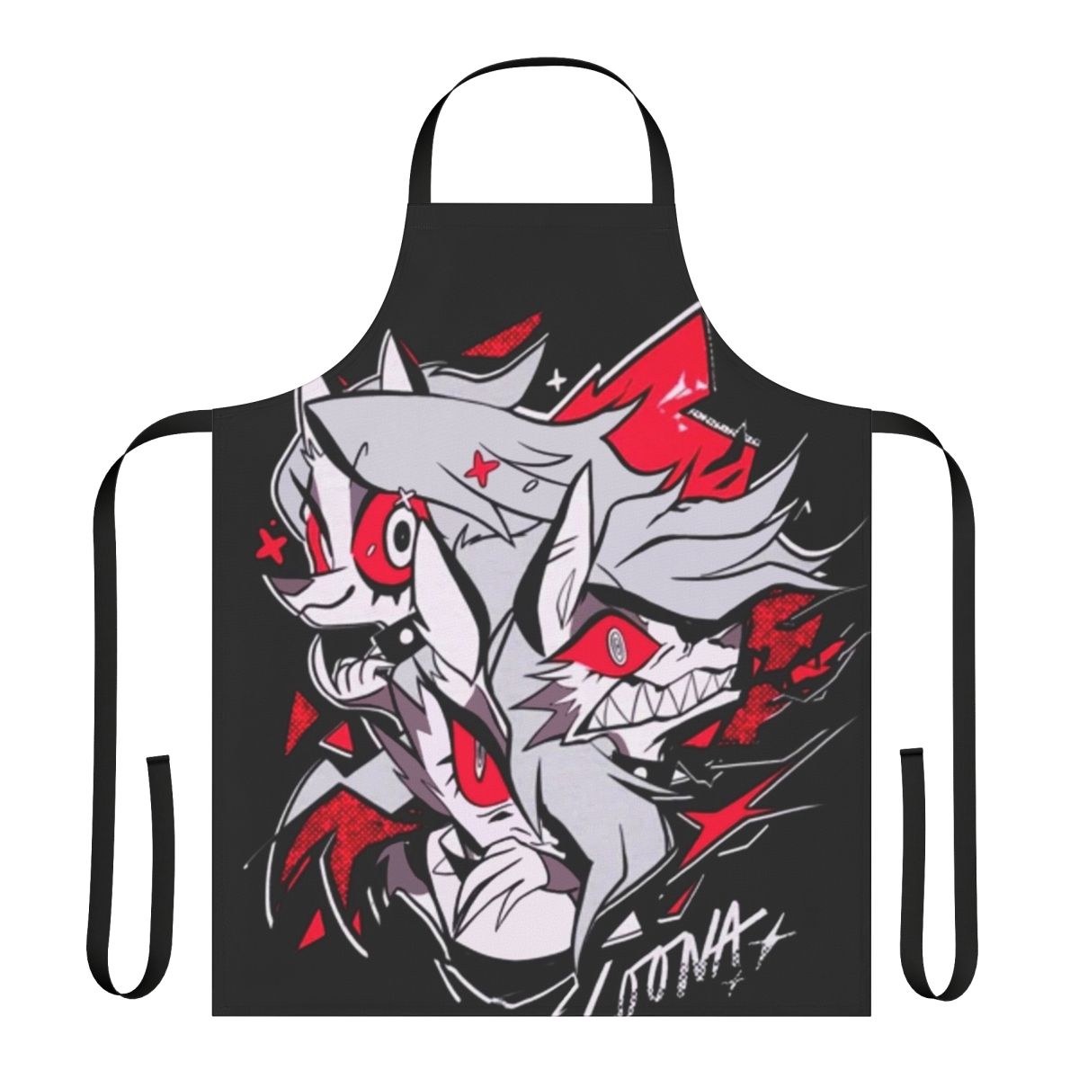 Helluva Boss Loona-themed apron with vibrant character design