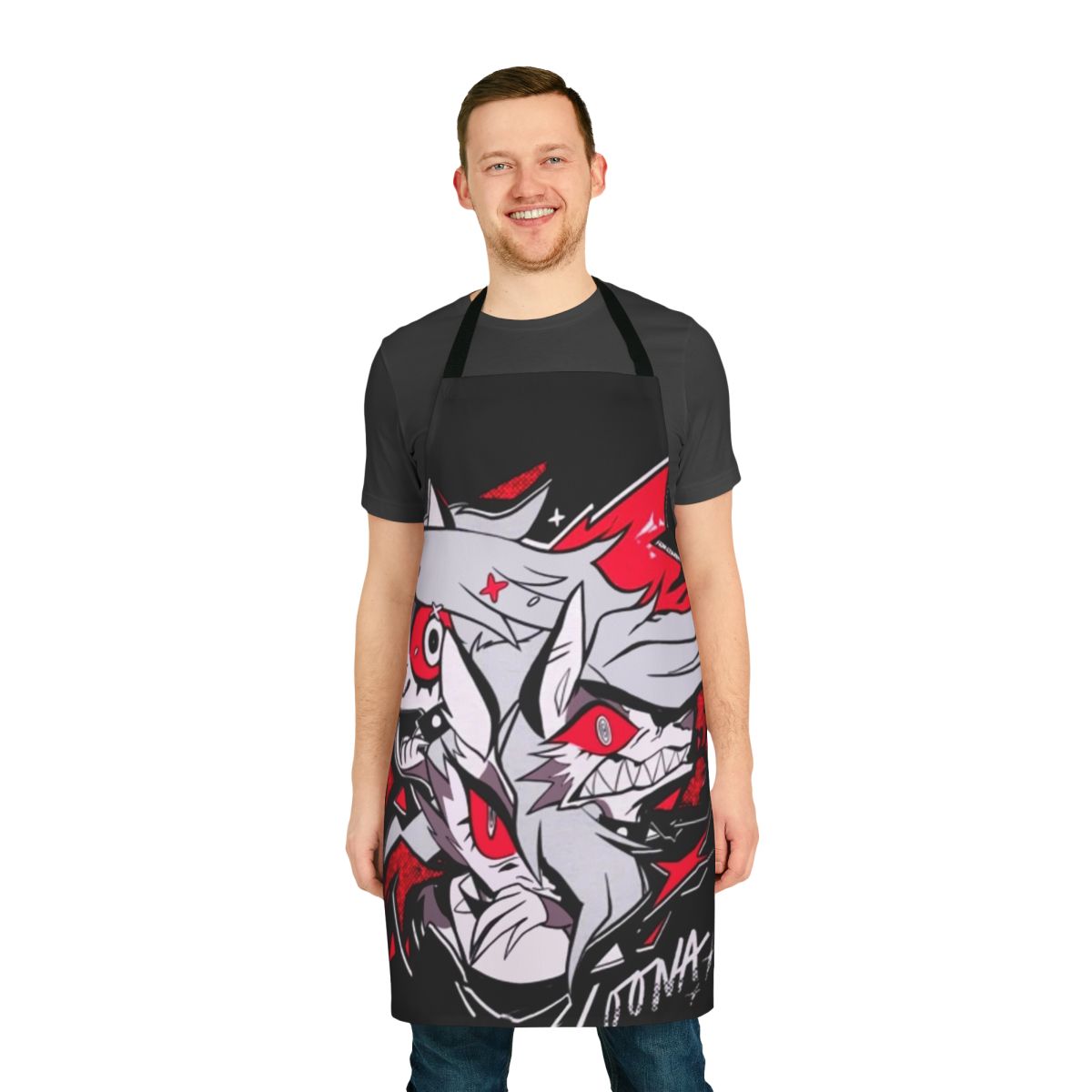 Helluva Boss Loona-themed apron with vibrant character design