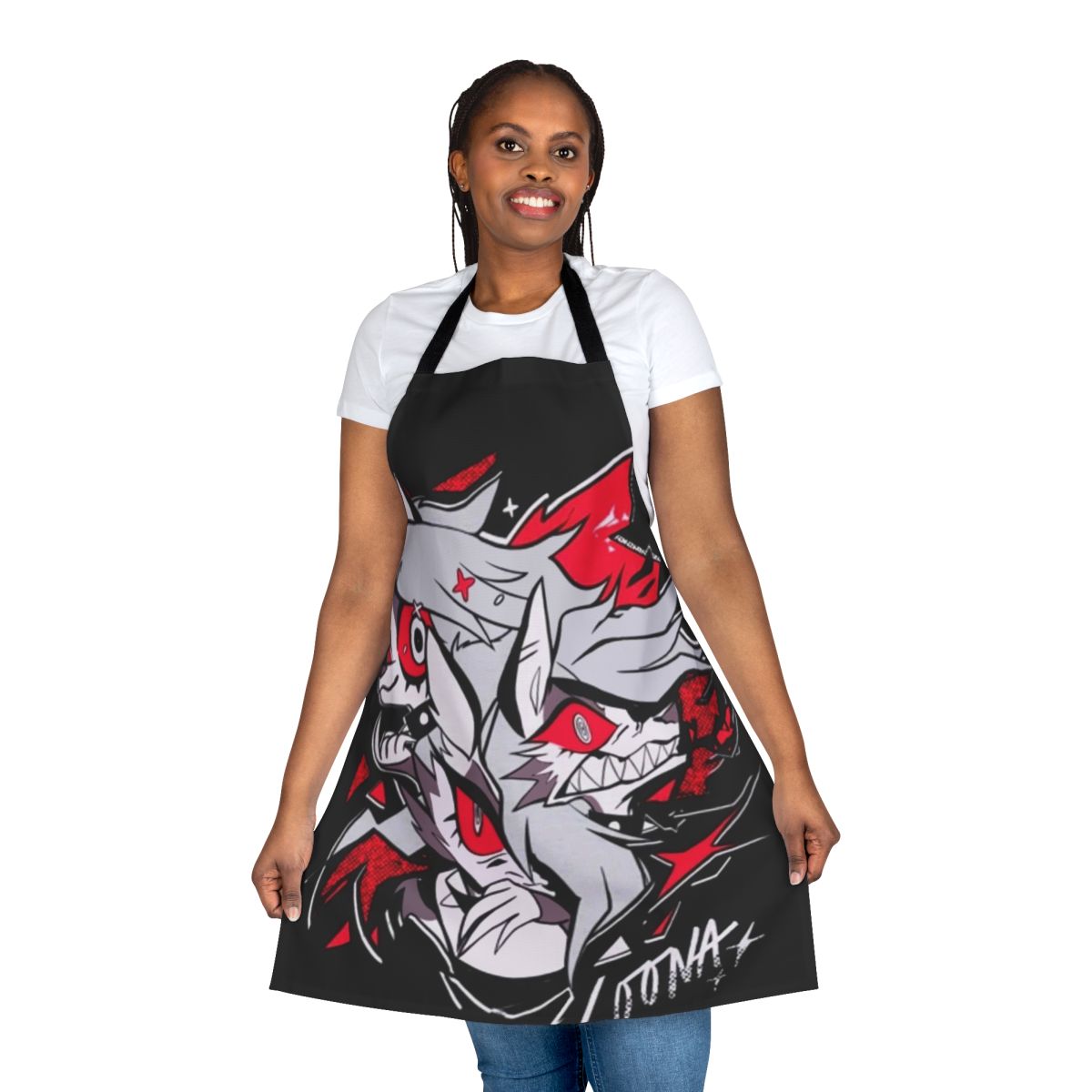 Helluva Boss Loona-themed apron with vibrant character design