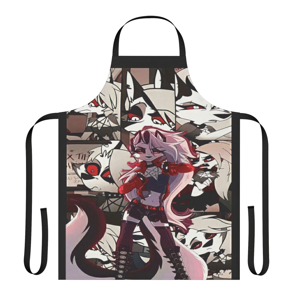 Helluva Boss Loona-themed apron with anime-style design