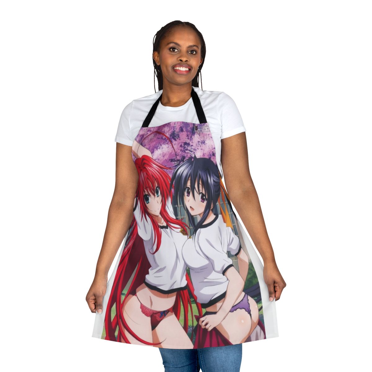 Highschool DxD anime inspired apron featuring characters Rias and Akeno