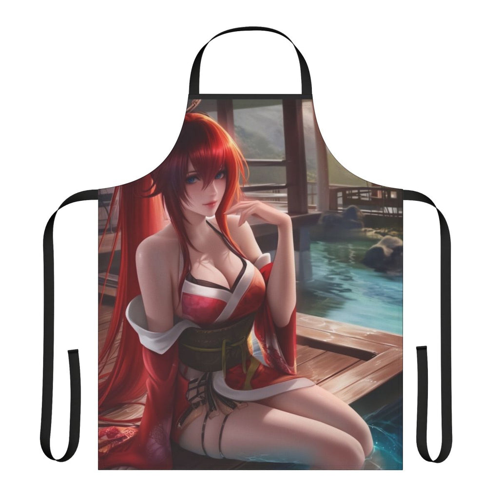 "An anime-themed apron featuring the popular character Rias Gremory from High School DxD"