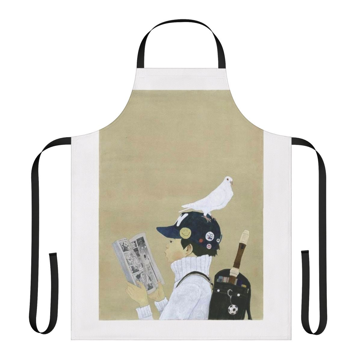 Taiyo Matsumoto-inspired apron featuring a vibrant manga-style illustration