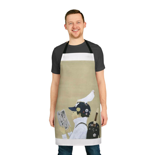 Taiyo Matsumoto-inspired apron featuring a vibrant manga-style illustration