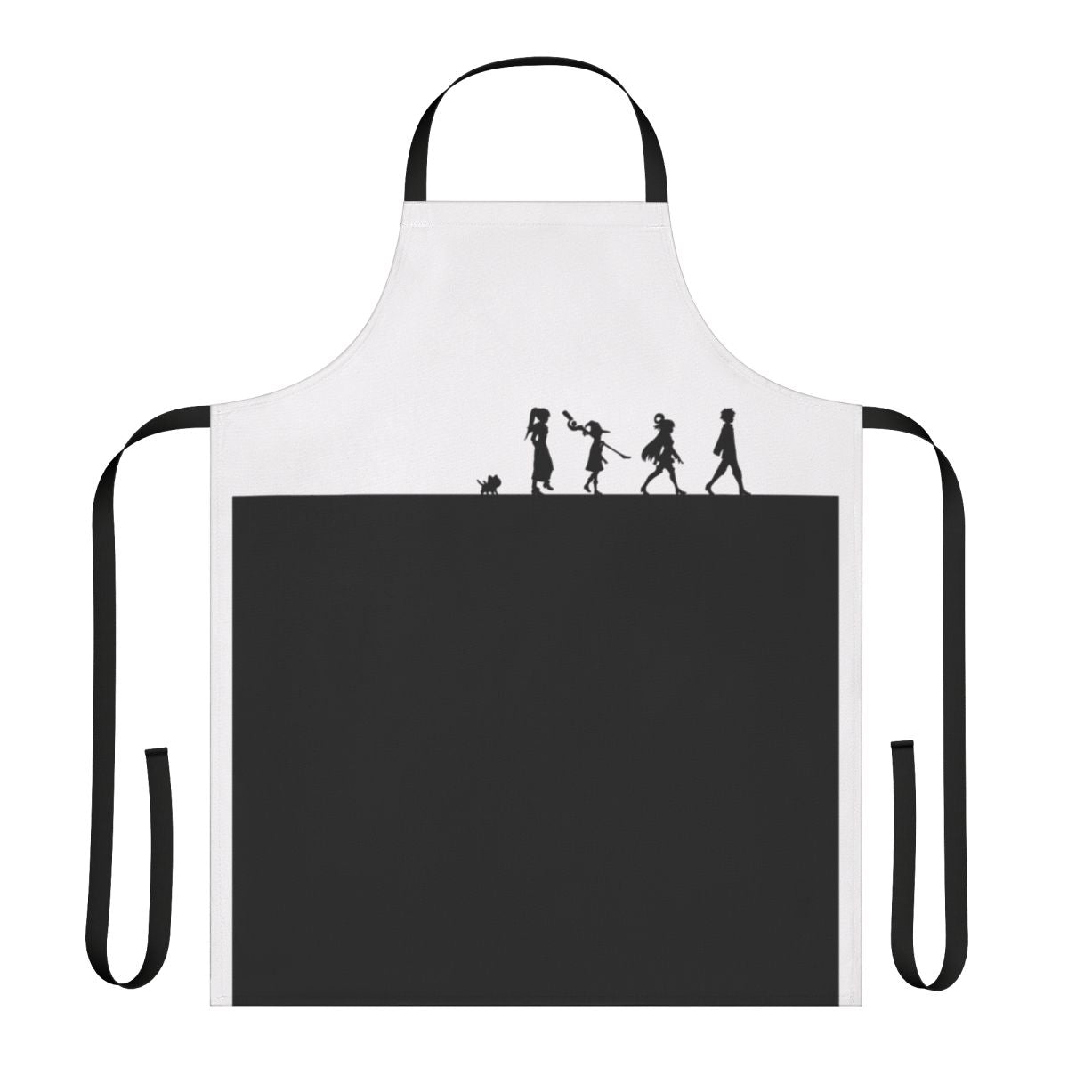 Anime-inspired isekai style apron featuring characters from a popular isekai series