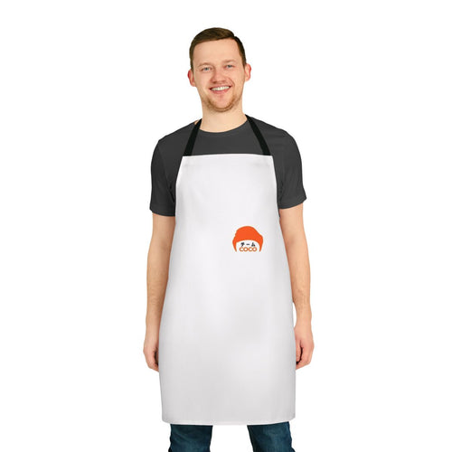 Anime-inspired apron with kanji design, featuring a Team Coco theme