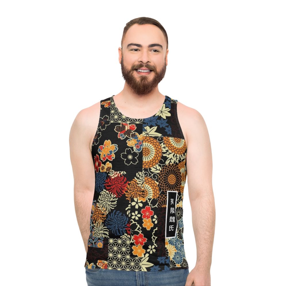 Anime-inspired kimono seamless unisex tank top