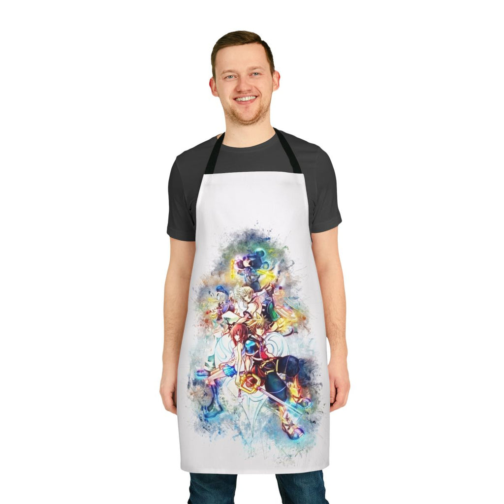 Kingdom Hearts-themed apron featuring beloved cartoon characters