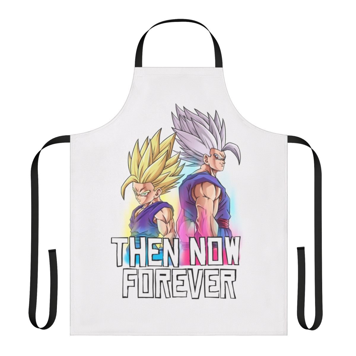 Dragon Ball Super-themed kitchen apron with "Now and Forever Beast Mode" design