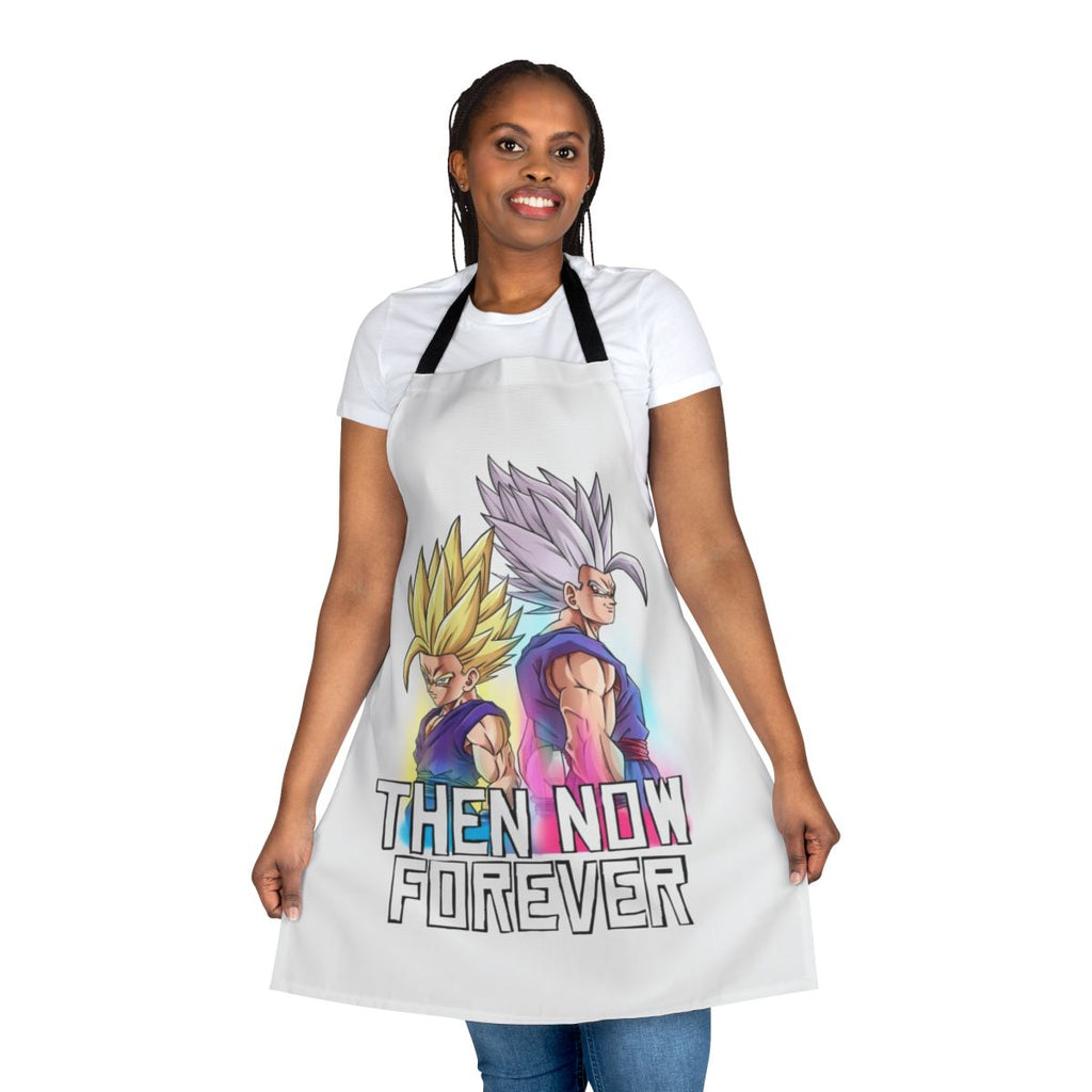 Dragon Ball Super-themed kitchen apron with "Now and Forever Beast Mode" design