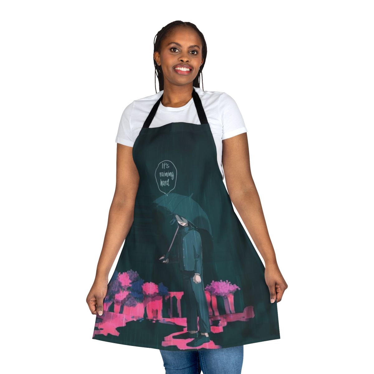 Kokichi Ouma apron featuring the popular "sad boy" character from the anime game