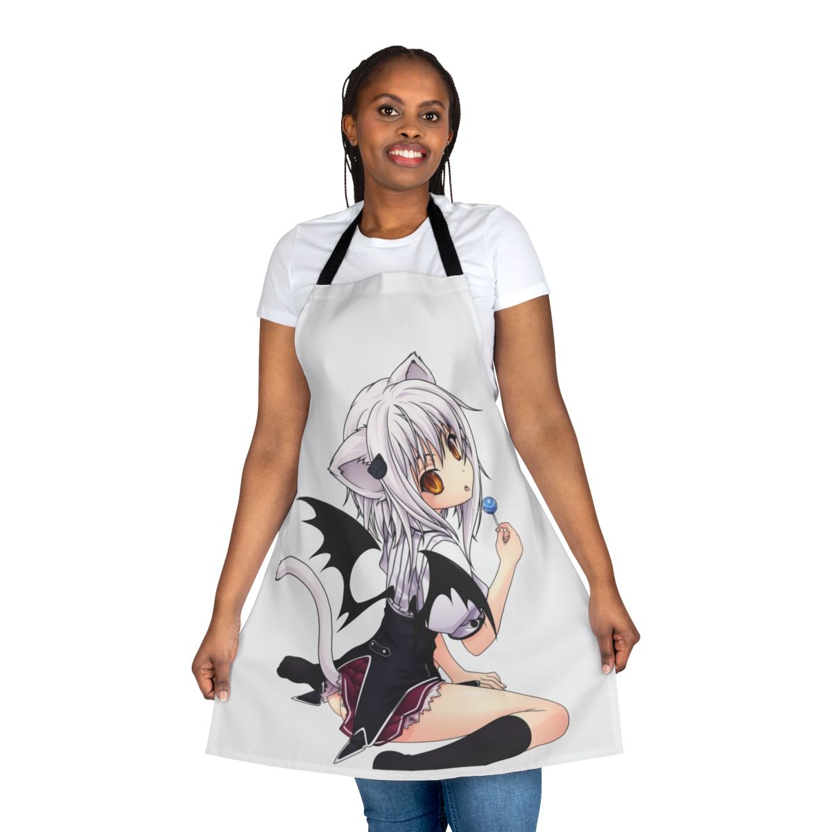 Koneko Toujou-inspired apron with cat ear design, perfect for anime fans and cosplay enthusiasts.