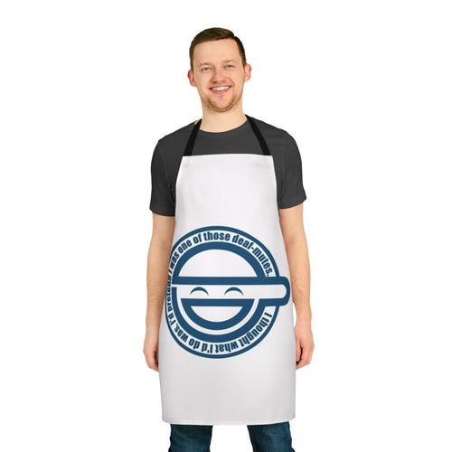 Laughing Man Apron featuring a character from the popular anime and manga series Ghost in the Shell