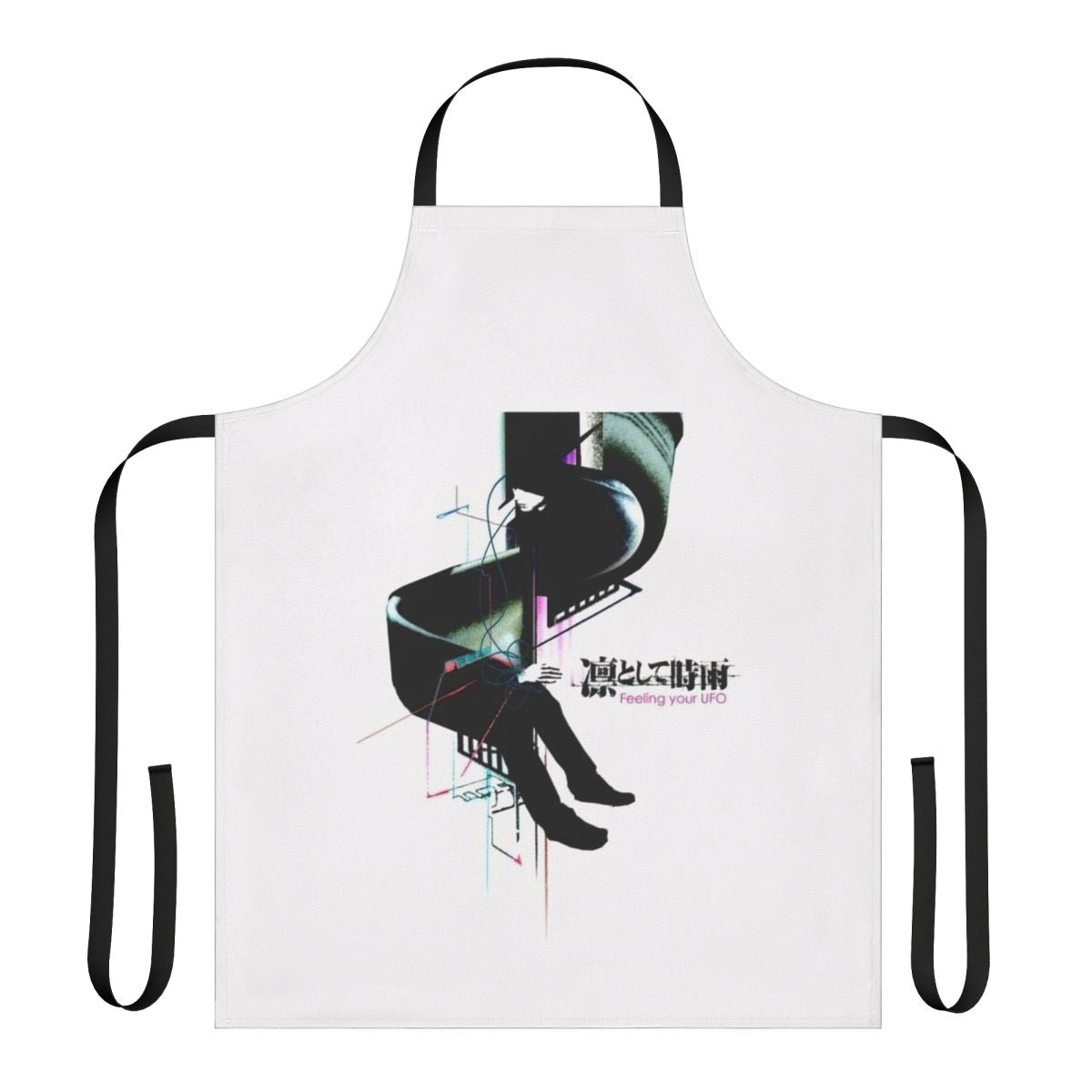 Anime-inspired apron featuring the J-rock band Ling Tosite Sigure's "Feeling Your UFO" design