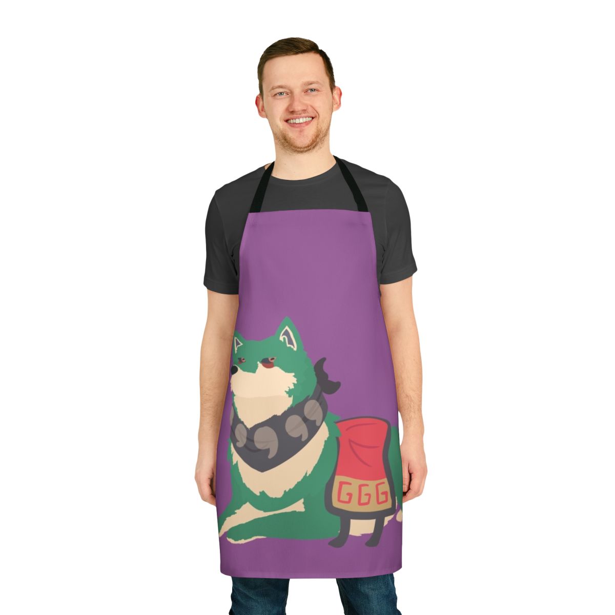 Anime-style apron featuring a whimsical toad design