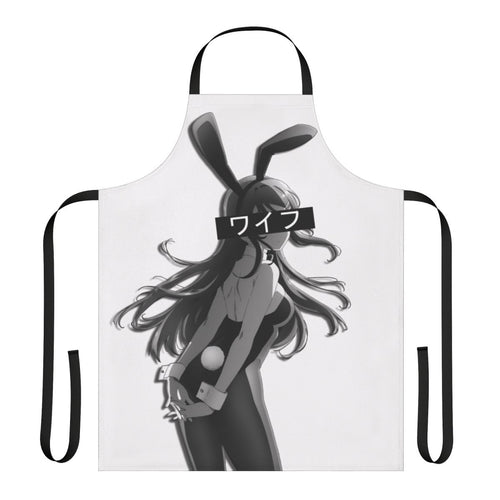 An apron featuring the character Mai Sakurajima from the anime "Rascal Dreams of Bunny Girl Senpai".