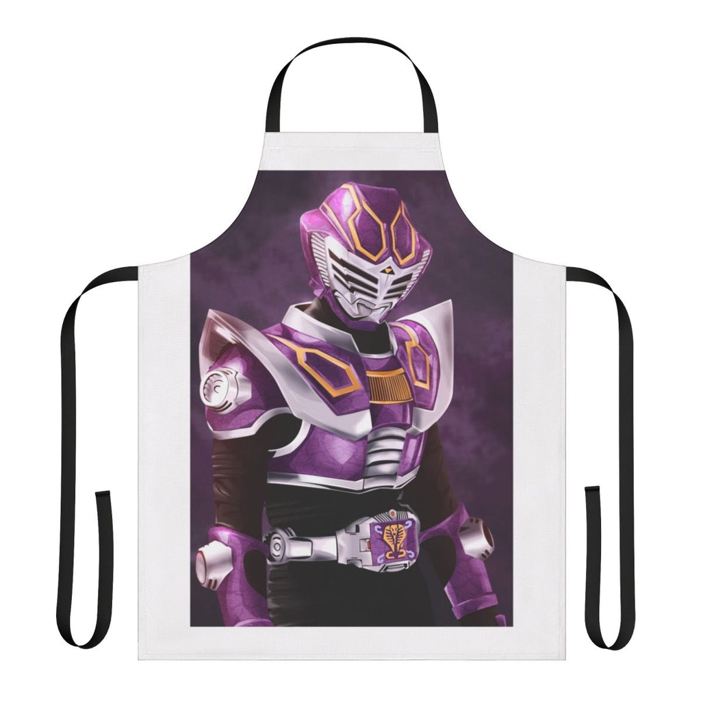 Colorful Masked Rider Ouja-themed apron for Tokusatsu fans