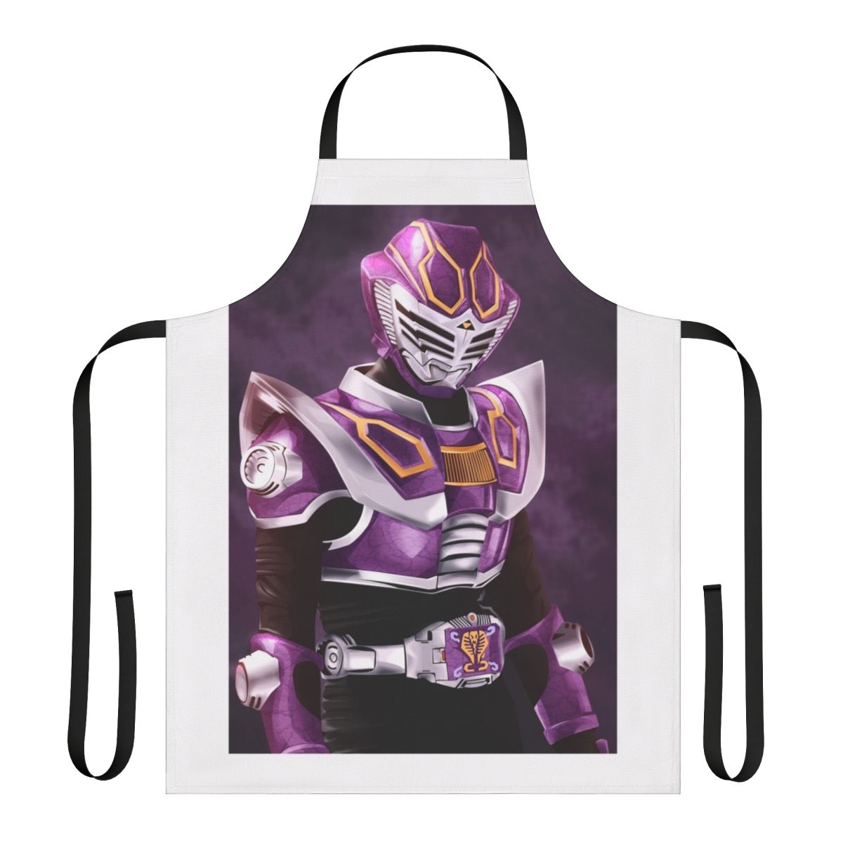 Colorful Masked Rider Ouja-themed apron for Tokusatsu fans