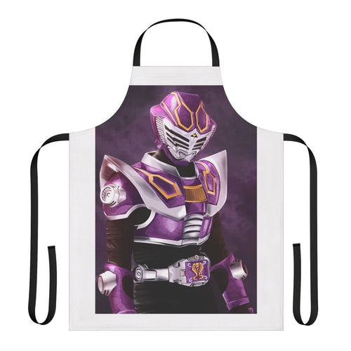 Colorful Masked Rider Ouja-themed apron for Tokusatsu fans