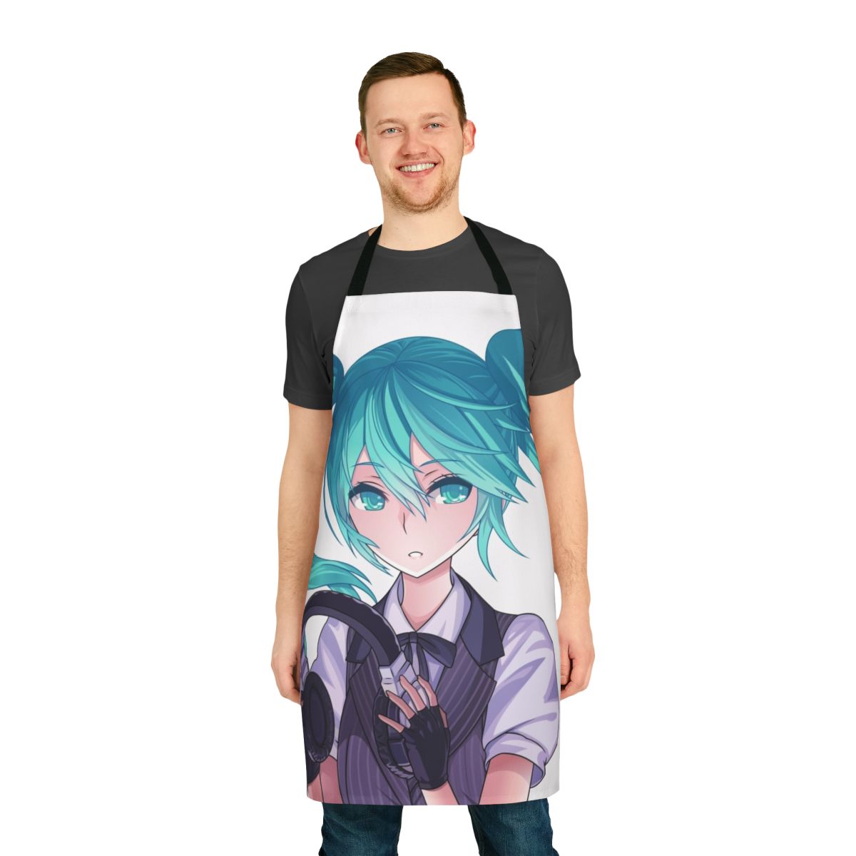 Anime-themed apron featuring Miku Hatsune, a popular Vocaloid character