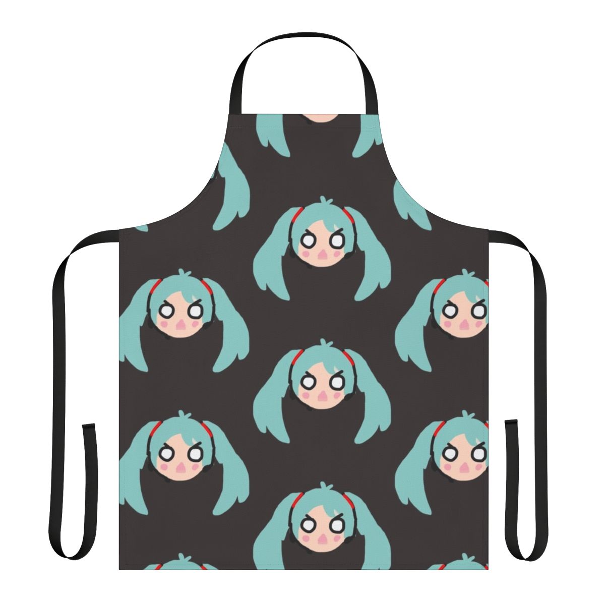 Colorful anime-themed apron with Hatsune Miku-inspired design, ideal for LGBTQ+ cosplay and vocaloid fans.
