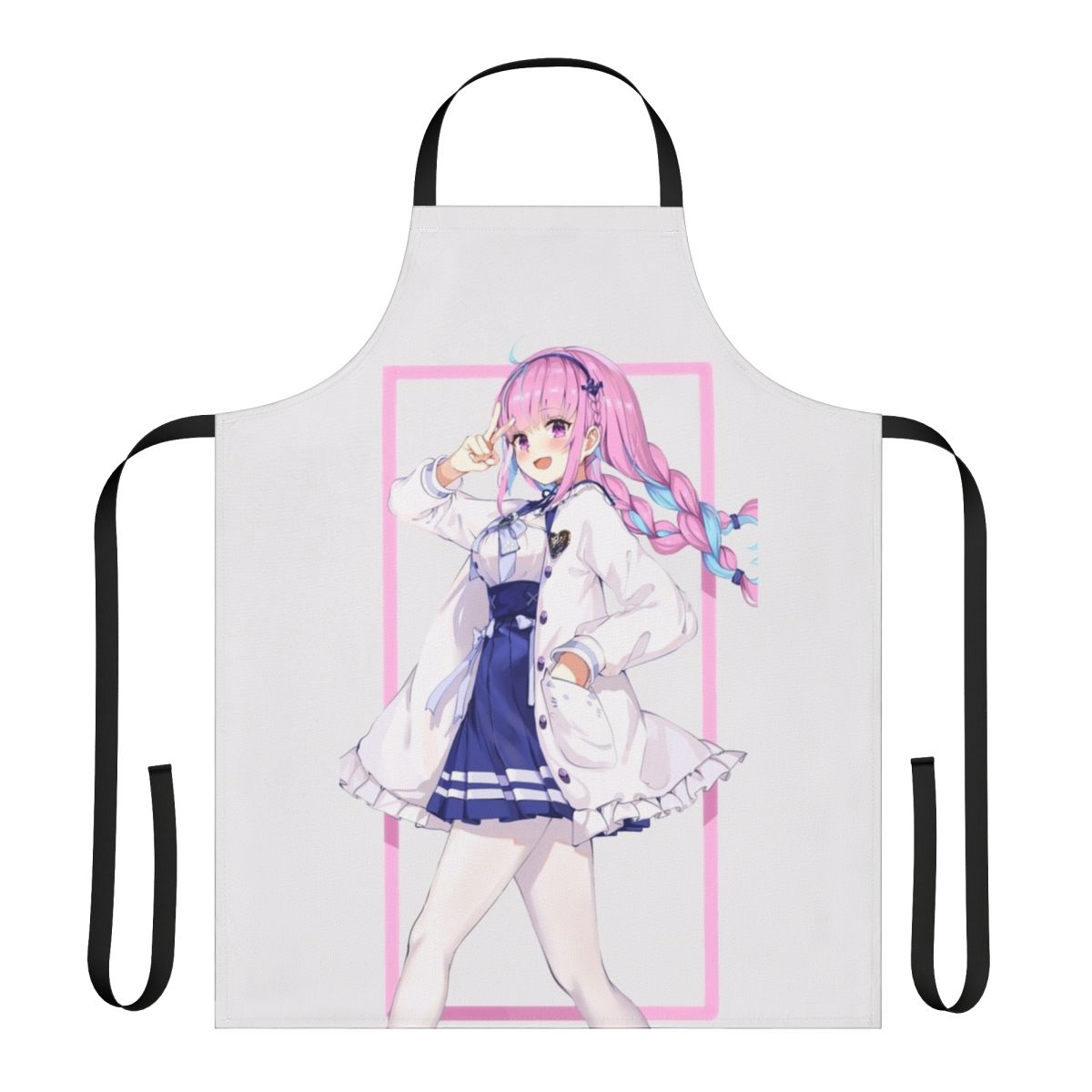 Anime-style apron featuring Minato Aqua, a popular VTuber from Hololive