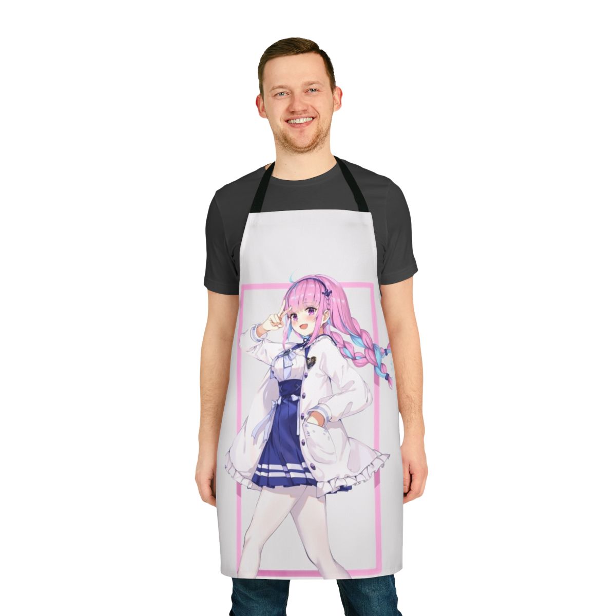 Anime-style apron featuring Minato Aqua, a popular VTuber from Hololive