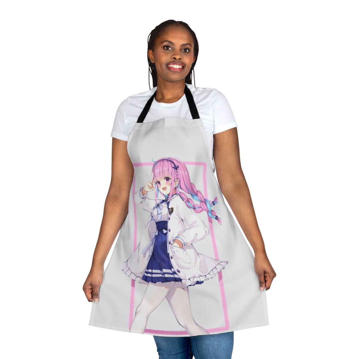 Anime-style apron featuring Minato Aqua, a popular VTuber from Hololive