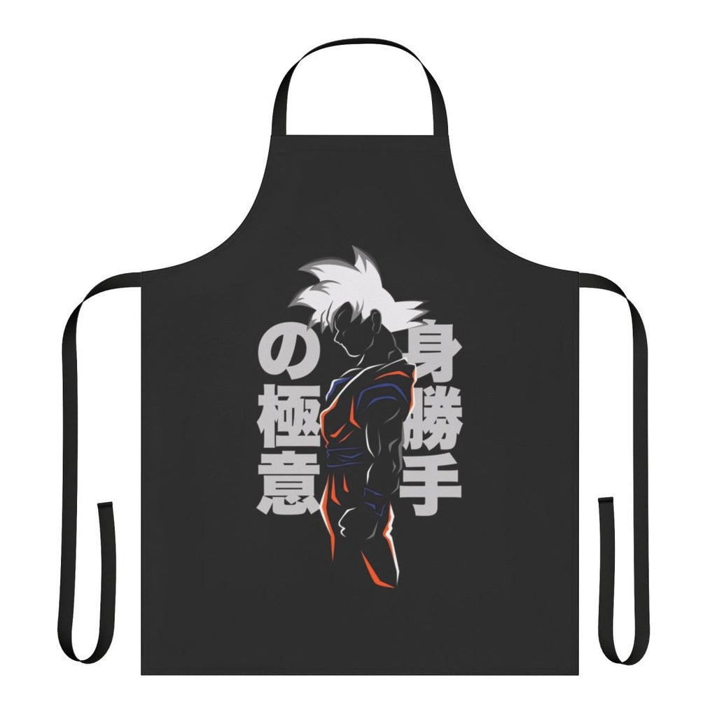 Minimalist dragon ball themed apron with anime-style graphics