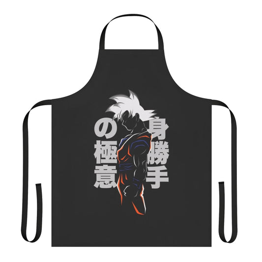 Minimalist dragon ball themed apron with anime-style graphics