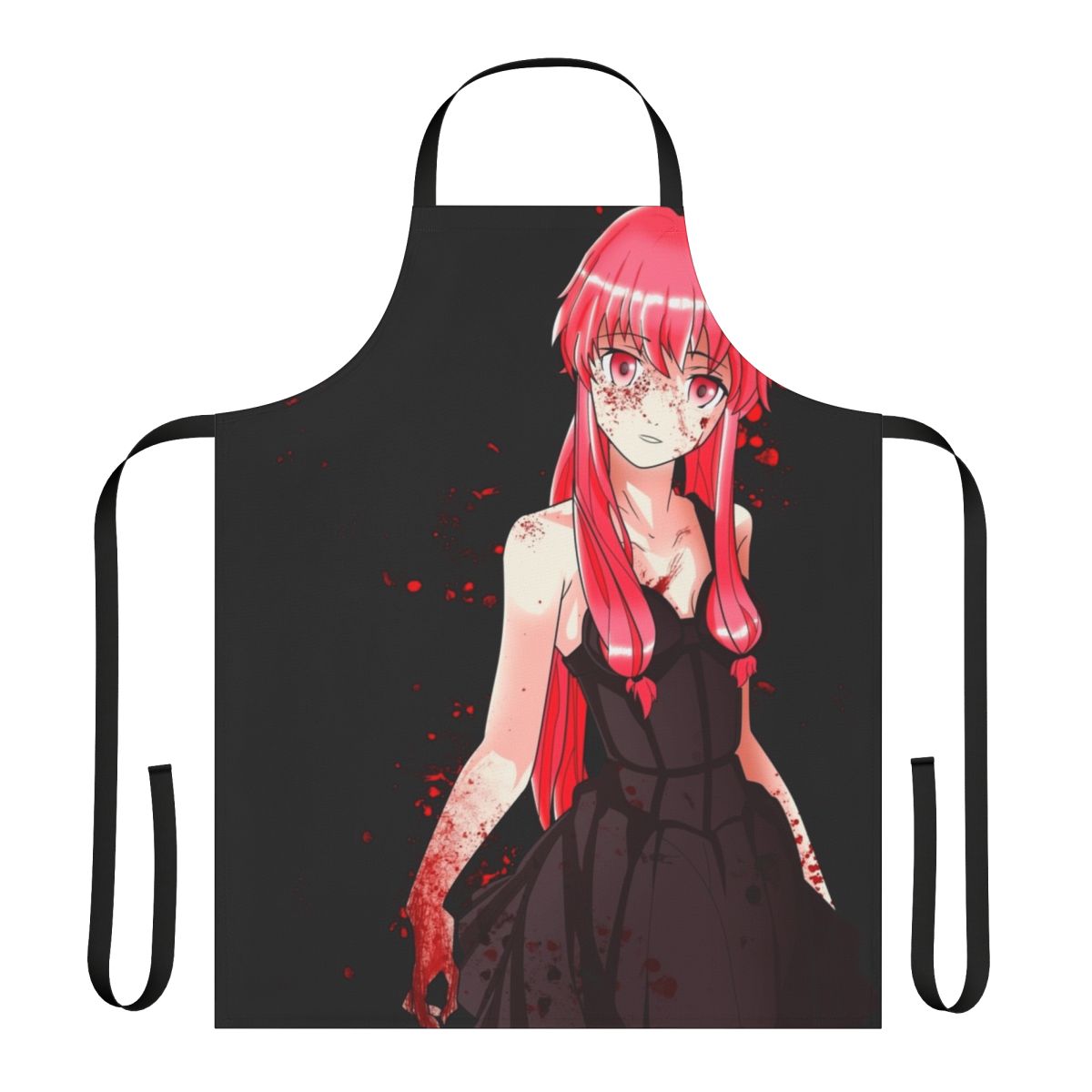 Mirai Nikki-inspired apron with blood-spattered design