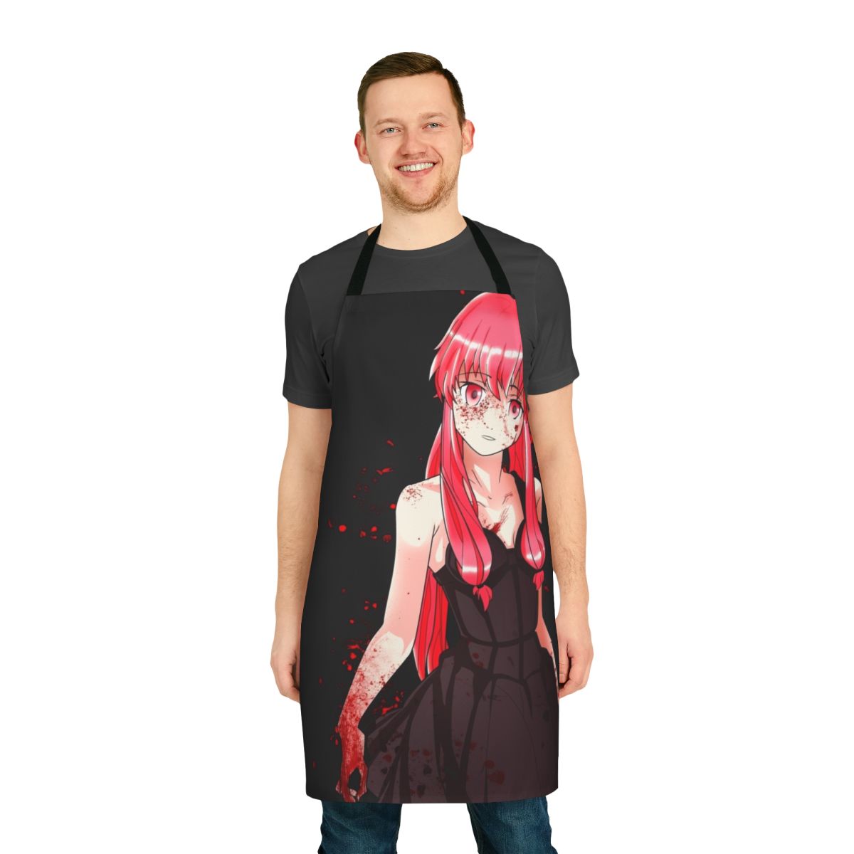 Mirai Nikki-inspired apron with blood-spattered design