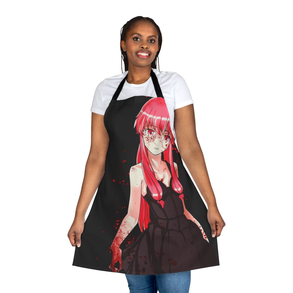 Mirai Nikki-inspired apron with blood-spattered design