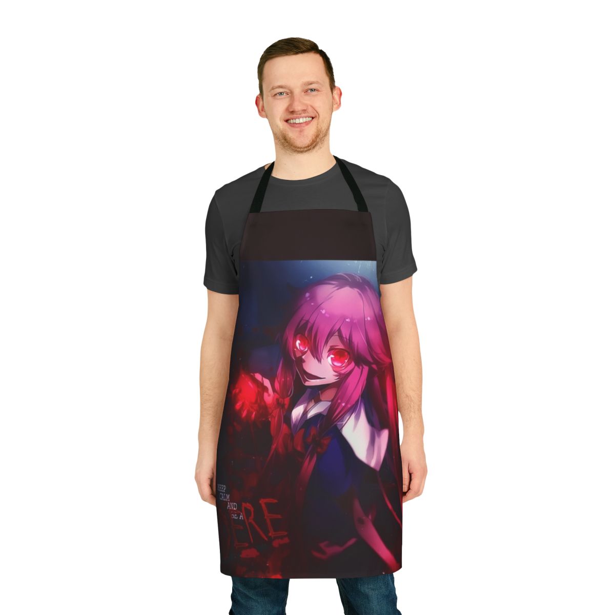 Mirai Nikki-inspired apron featuring the yandere character Gasai Yuno