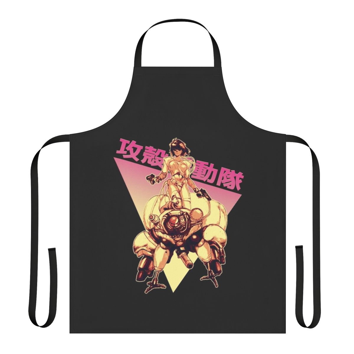 Anime-style apron featuring the character Motoko Kusanagi from the Ghost in the Shell series.