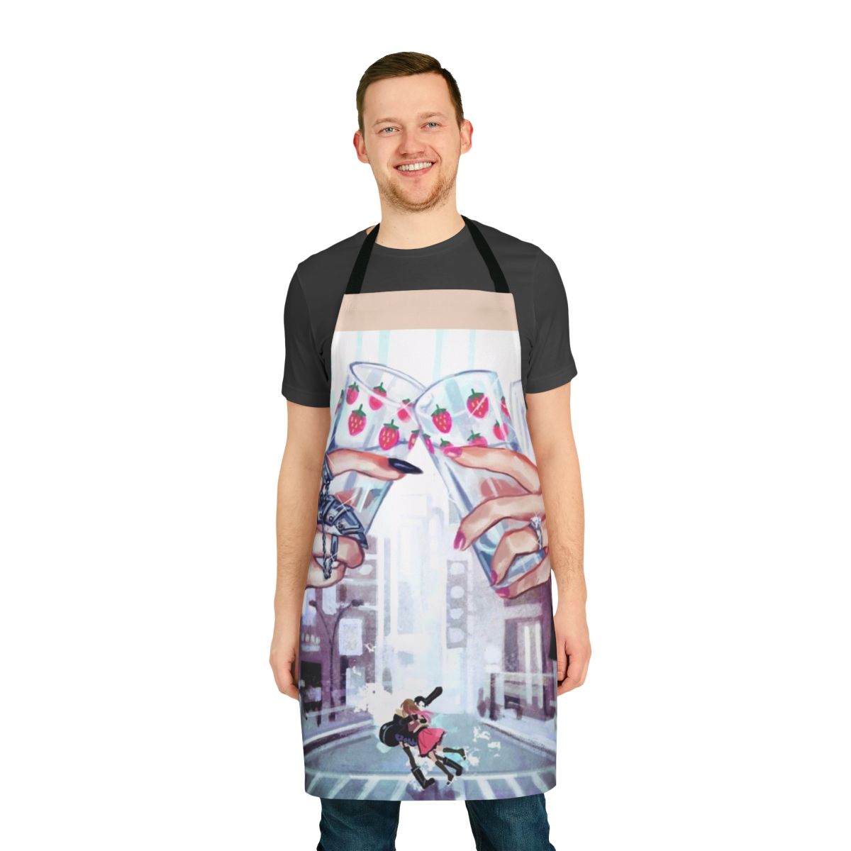 Nana anime-inspired apron featuring characters and designs from the popular series