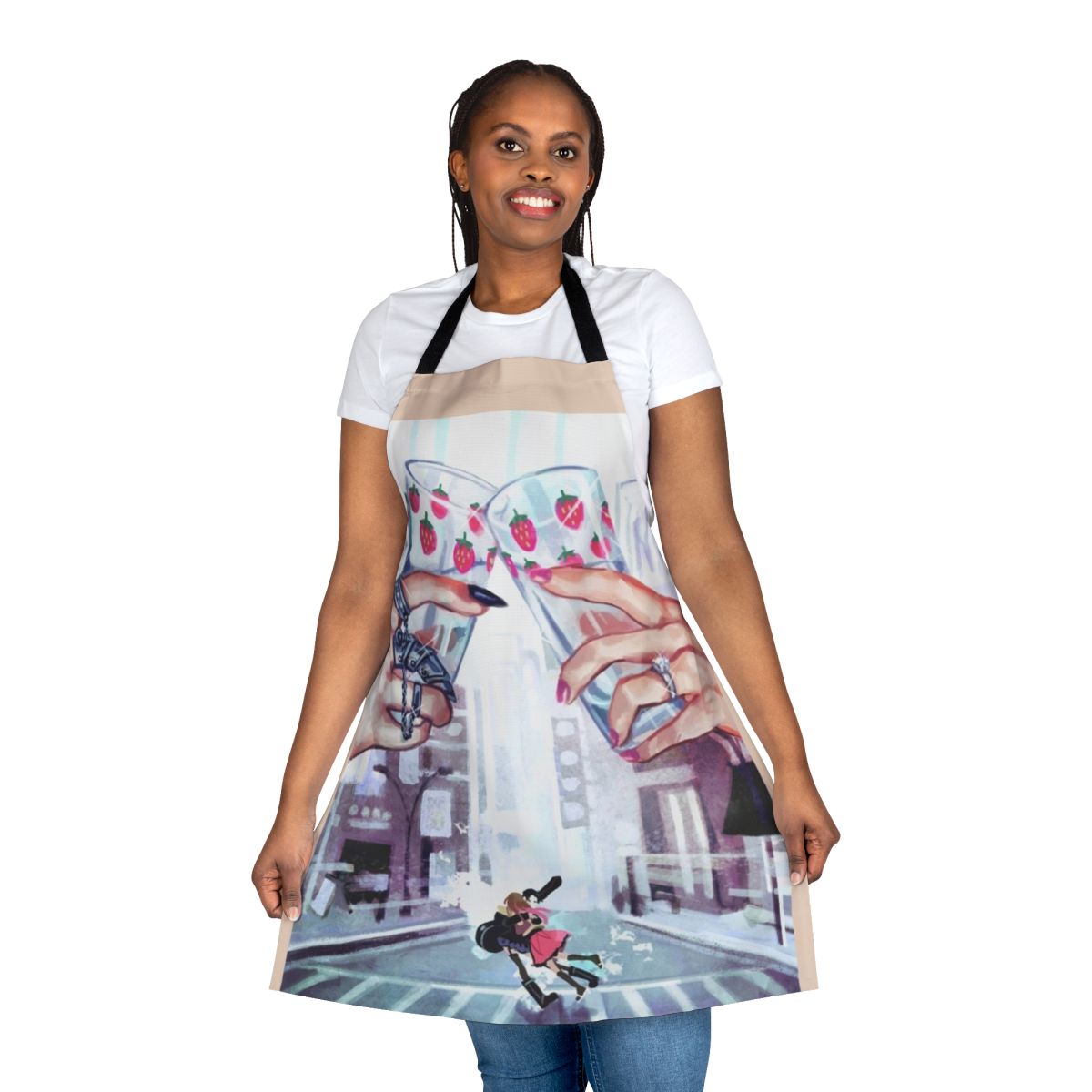 Nana anime-inspired apron featuring characters and designs from the popular series