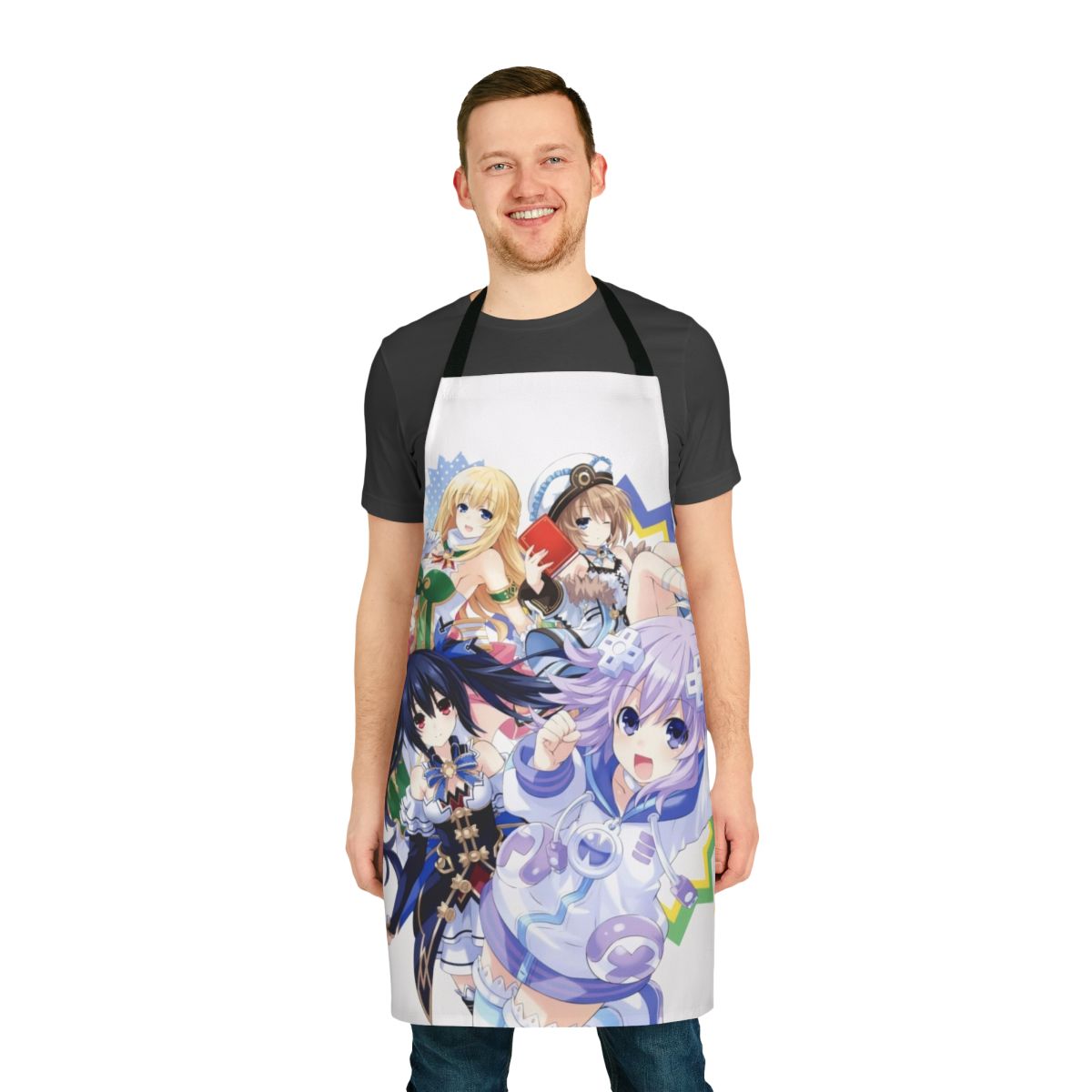Anime-inspired Neptunia-style apron featuring the CPUs